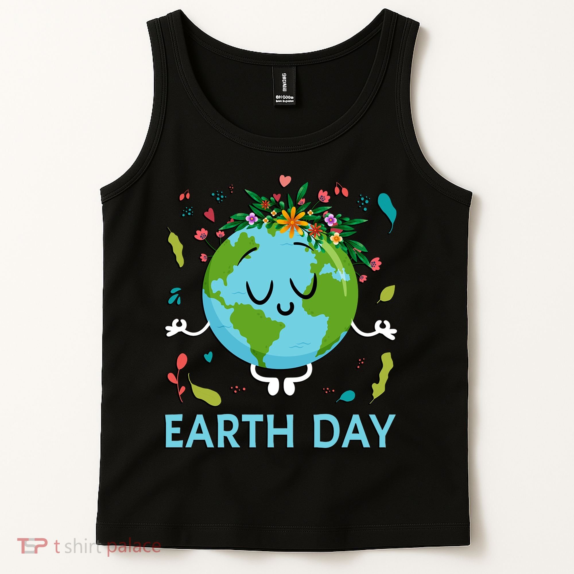 Earth Day Floral Cute & Peaceful Planet Earth Day  Tank Top