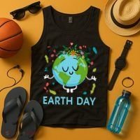 Earth Day Floral Cute & Peaceful Planet Earth Day  Tank Top thumb 4
