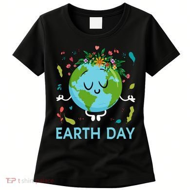 Earth Day Floral Cute & Peaceful Planet Earth Day  Women's T-Shirt