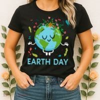Earth Day Floral Cute & Peaceful Planet Earth Day  Women's T-Shirt thumb 2