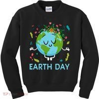 Earth Day Floral Cute & Peaceful Planet Earth Day  Kids Sweatshirt thumb 0