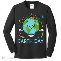Earth Day Floral Cute & Peaceful Planet Earth Day  Kids Long Sleeve Shirt thumb 0