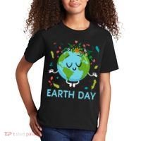 Earth Day Floral Cute & Peaceful Planet Earth Day  Kids T-Shirt thumb 2