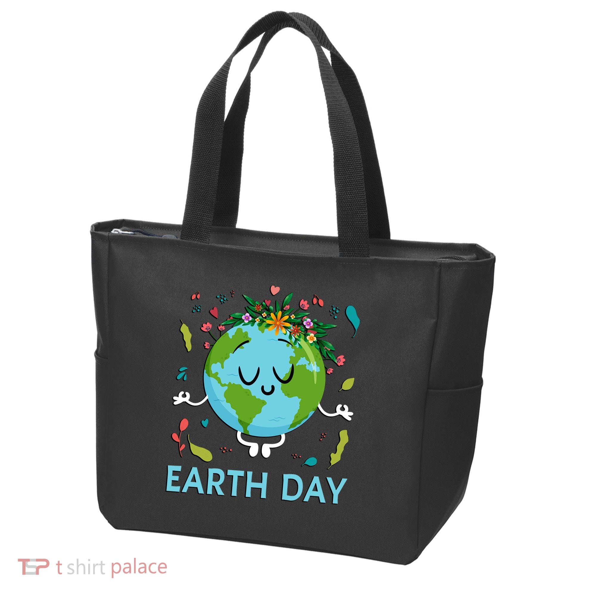Earth Day Floral Cute & Peaceful Planet Earth Day  Tote Bag
