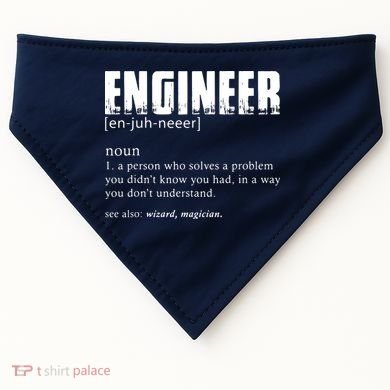 Engineer Definition Funny Engineering Gift Funny Engineer USA-Made Doggie Bandana