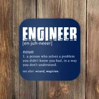 Engineer Definition Funny Engineering Gift Funny Engineer Coaster thumb 0