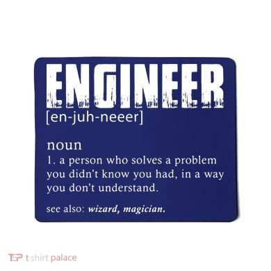 Engineer Definition Funny Engineering Gift Funny Engineer Mousepad