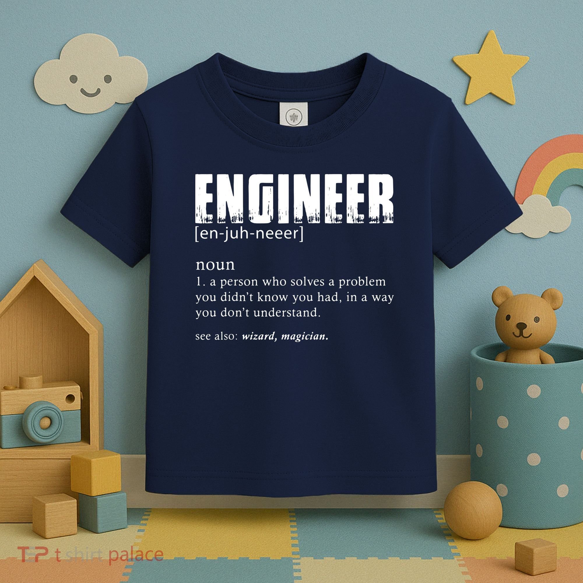 Engineer Definition Funny Engineering Gift Funny Engineer Toddler T-Shirt