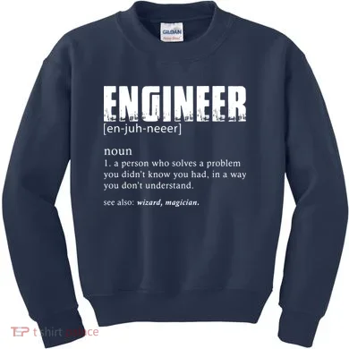 Engineer Definition Funny Engineering Gift Funny Engineer Kids Sweatshirt