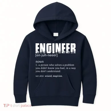 Engineer Definition Funny Engineering Gift Funny Engineer Kids Hoodie