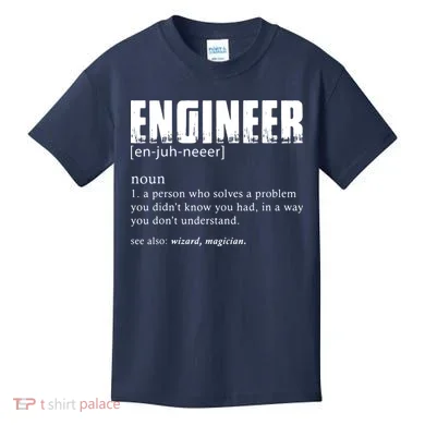 Engineer Definition Funny Engineering Gift Funny Engineer Kids T-Shirt