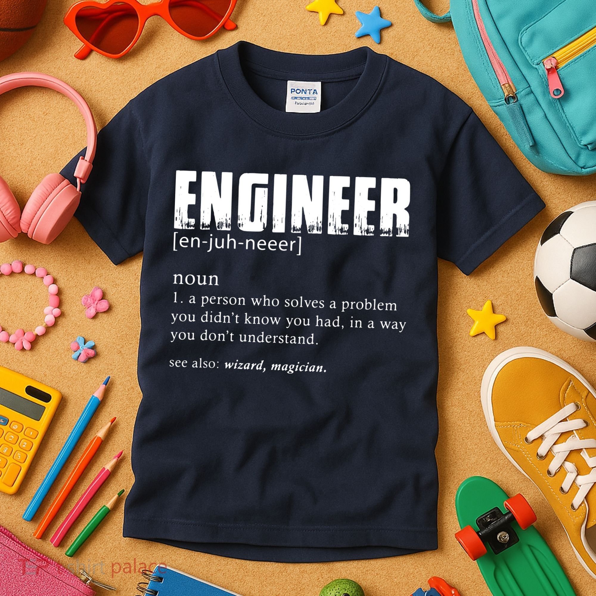 Engineer Definition Funny Engineering Gift Funny Engineer Kids T-Shirt