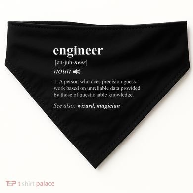 Engineer Definition Funny Engineering Mechanical Civil USA-Made Doggie Bandana