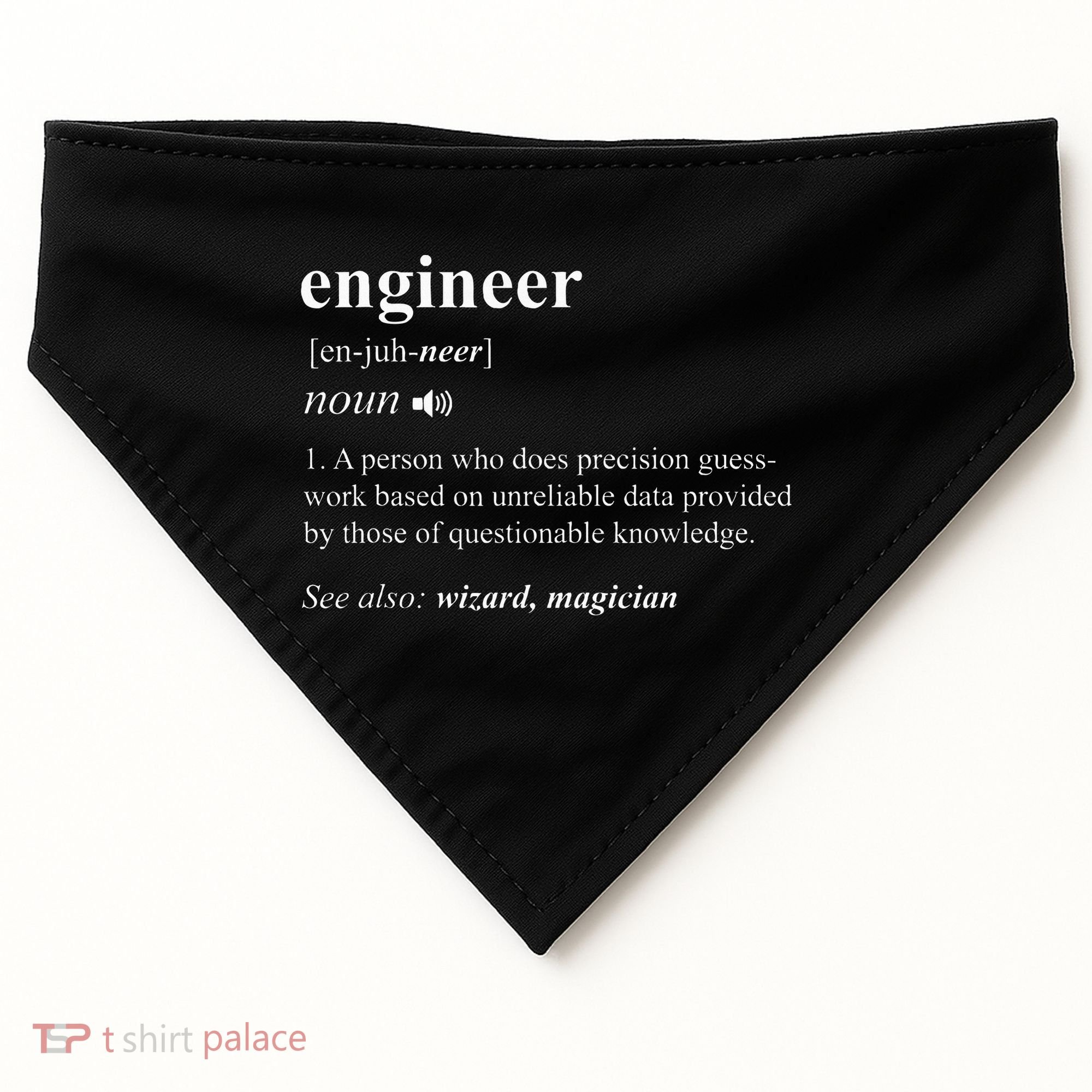 Engineer Definition Funny Engineering Mechanical Civil USA-Made Doggie Bandana