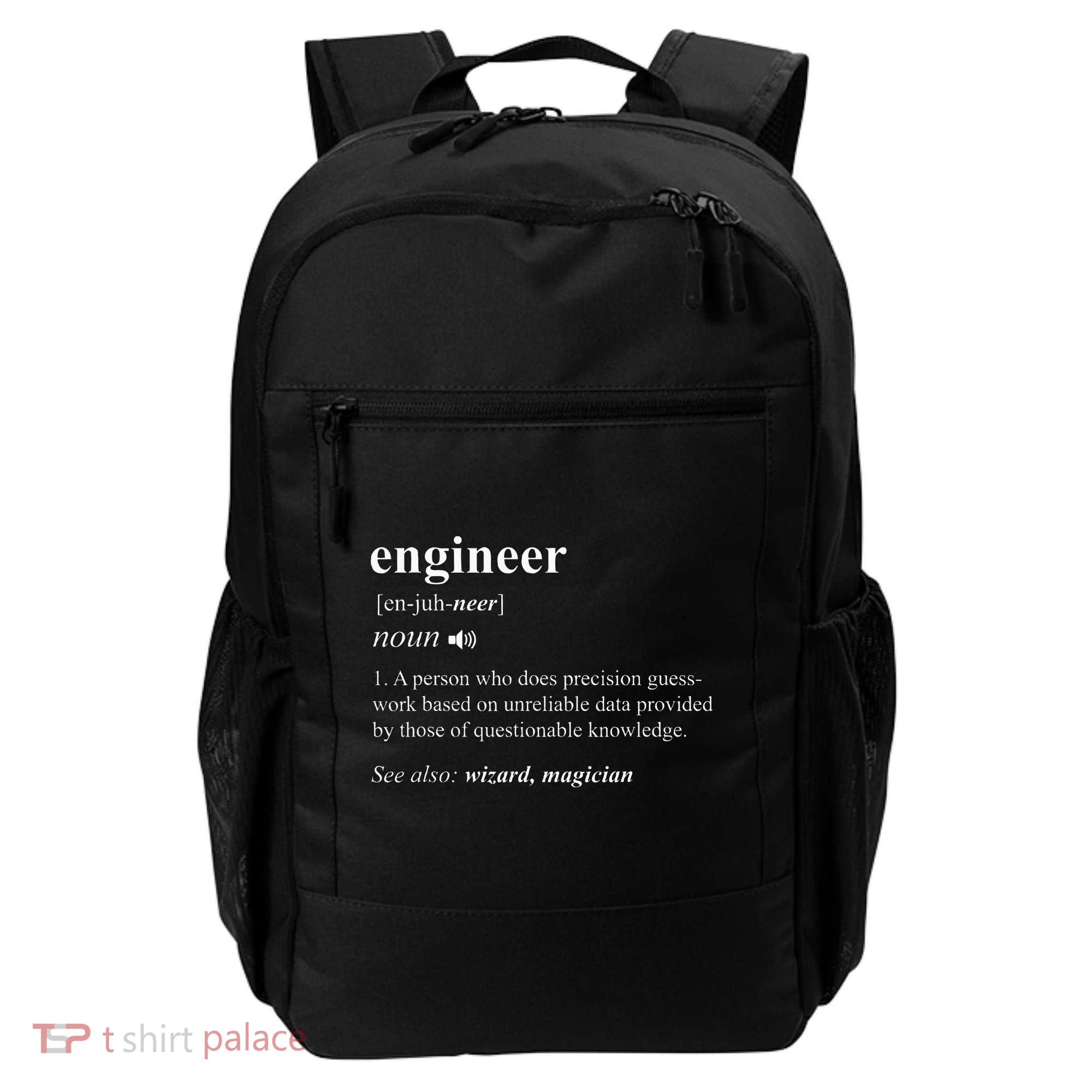 Engineer Definition Funny Engineering Mechanical Civil Backpack