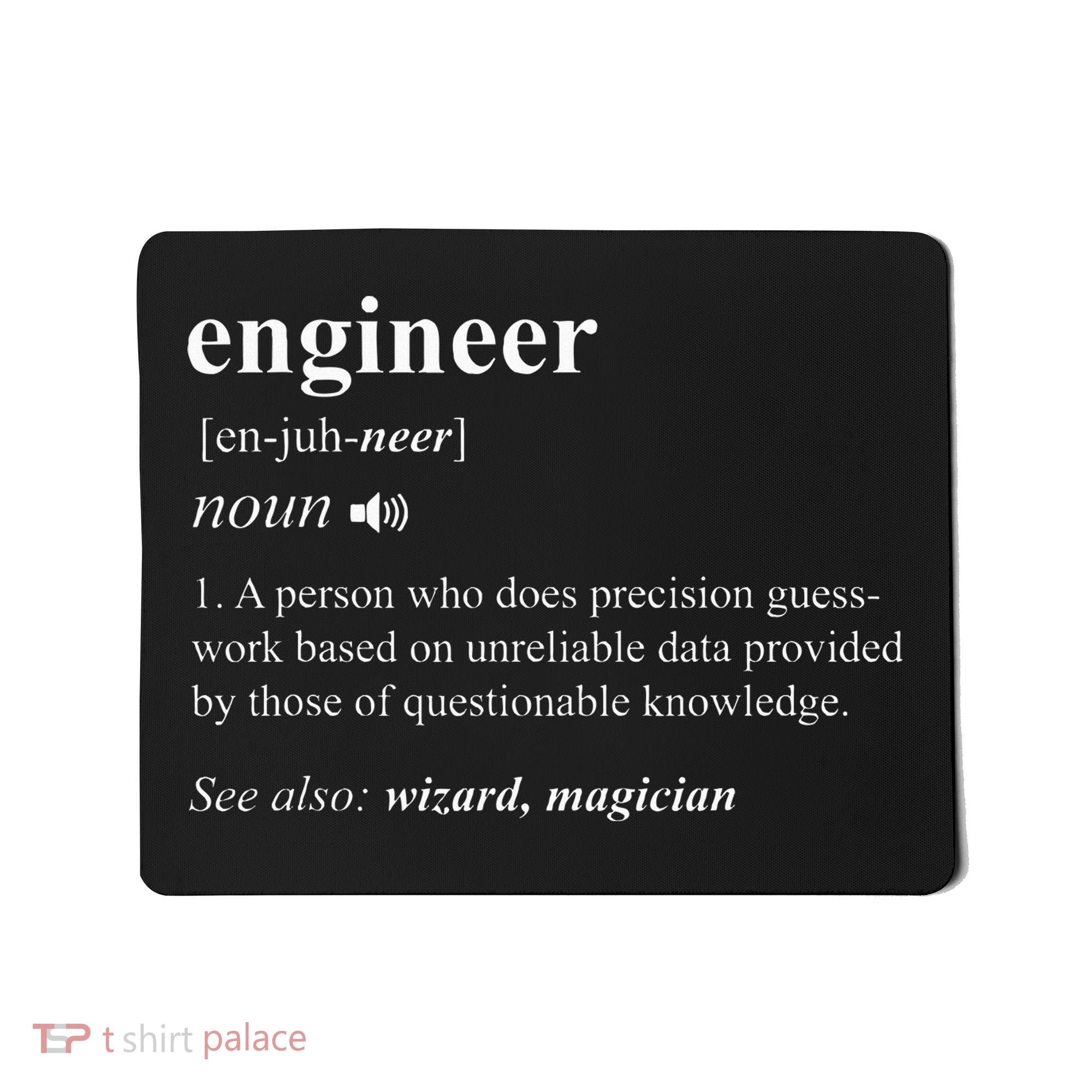 Engineer Definition Funny Engineering Mechanical Civil Mousepad