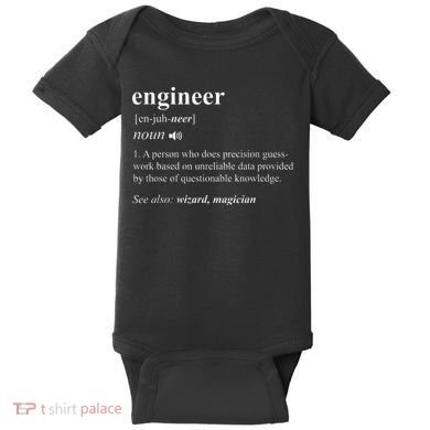 Engineer Definition Funny Engineering Mechanical Civil Baby Bodysuit