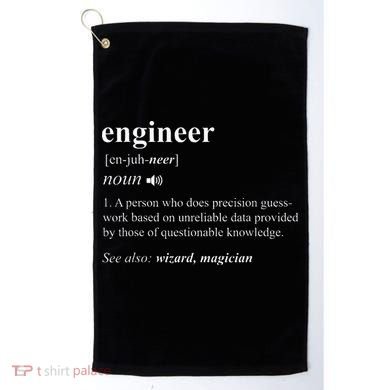 Engineer Definition Funny Engineering Mechanical Civil Golf Towel