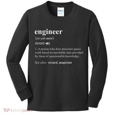 Engineer Definition Funny Engineering Mechanical Civil Kids Long Sleeve Shirt
