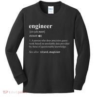 Engineer Definition Funny Engineering Mechanical Civil Kids Long Sleeve Shirt thumb 0