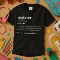 Engineer Definition Funny Engineering Mechanical Civil Kids T-Shirt thumb 3