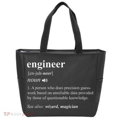 Engineer Definition Funny Engineering Mechanical Civil Bag
