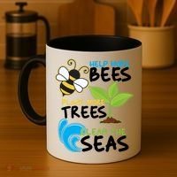 Earth Day Help More Bee Plant More Trees Clean The Seas Coffee Mug thumb 4