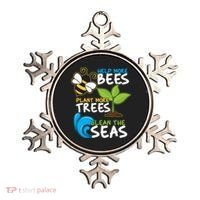 Earth Day Help More Bee Plant More Trees Clean The Seas Ornament thumb 0