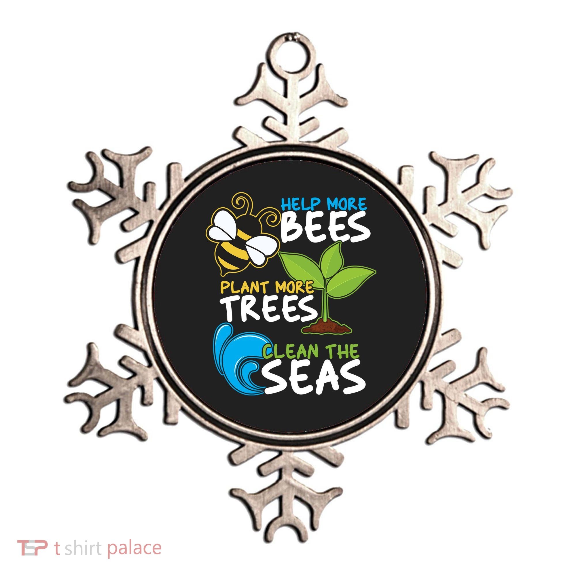 Earth Day Help More Bee Plant More Trees Clean The Seas Ornament