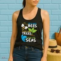Earth Day Help More Bee Plant More Trees Clean The Seas Women's Tank Top thumb 2