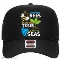 Earth Day Help More Bee Plant More Trees Clean The Seas Hat thumb 0
