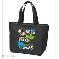 Earth Day Help More Bee Plant More Trees Clean The Seas Tote Bag thumb 3