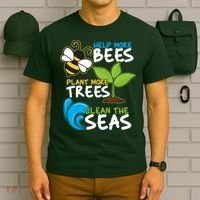Earth Day Help More Bee Plant More Trees Clean The Seas T-Shirt thumb 6