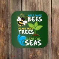 Earth Day Help More Bee Plant More Trees Clean The Seas Coaster thumb 0
