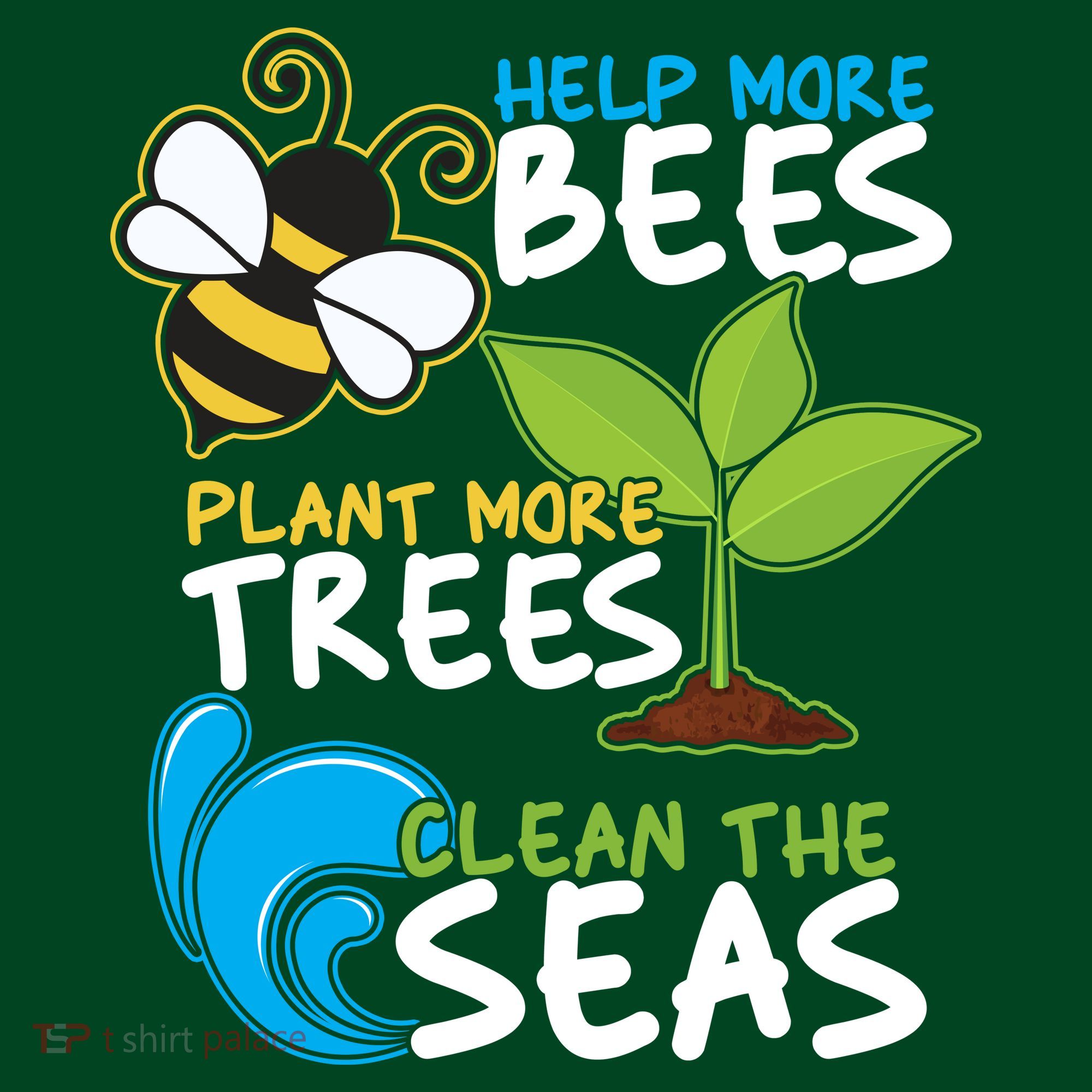 Earth Day Help More Bee Plant More Trees Clean The Seas Coaster