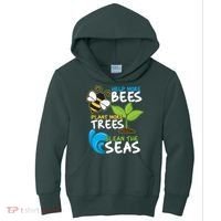 Earth Day Help More Bee Plant More Trees Clean The Seas Kids Hoodie thumb 0