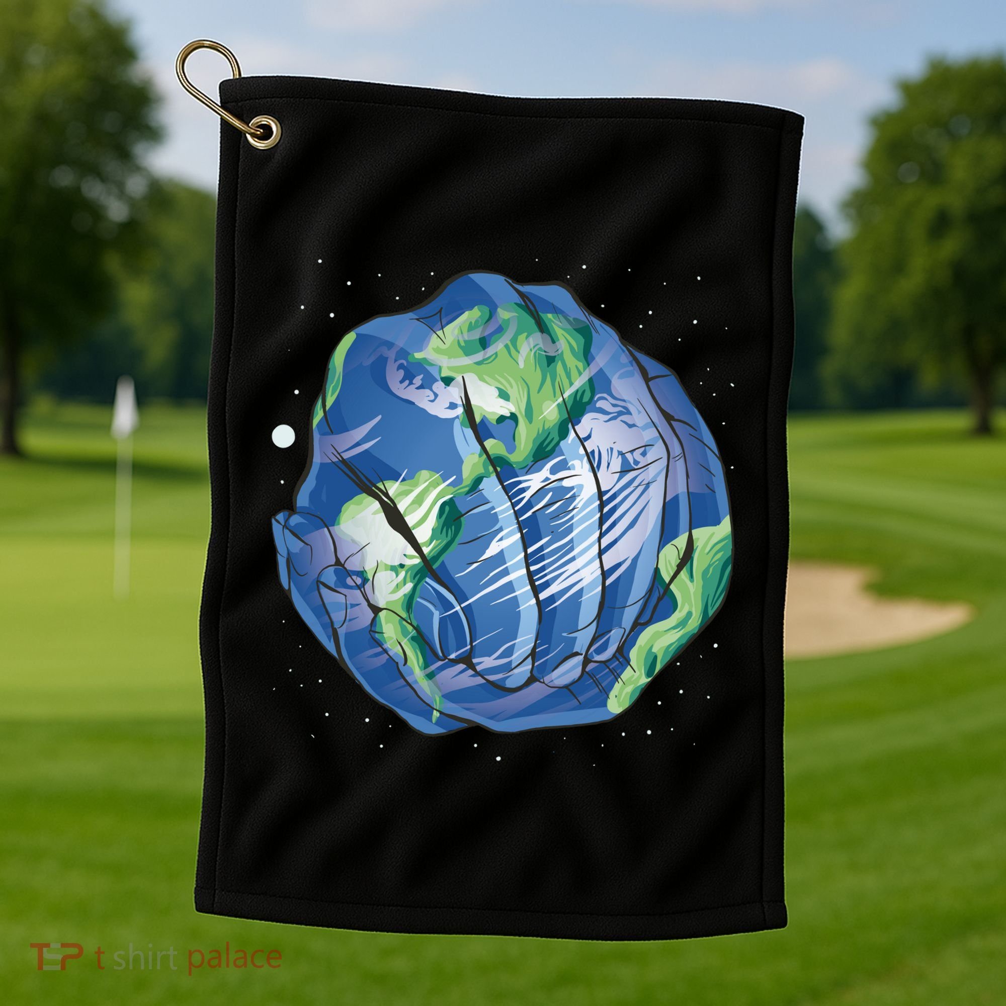 Earth Day Hands Golf Towel