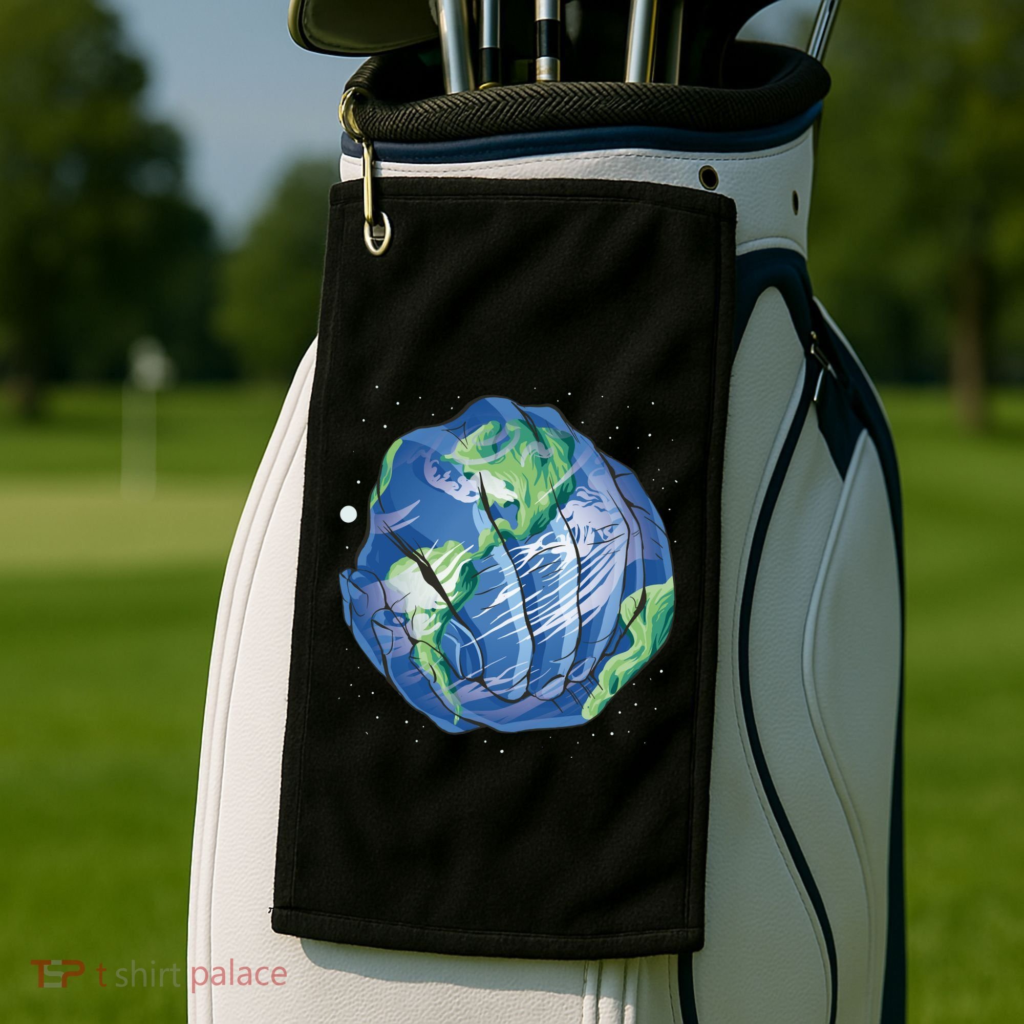 Earth Day Hands Golf Towel