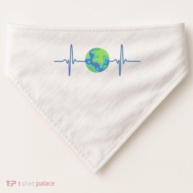 Earth Day Heartbeat USA-Made Doggie Bandana