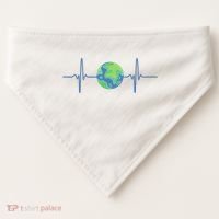 Earth Day Heartbeat USA-Made Doggie Bandana thumb 0