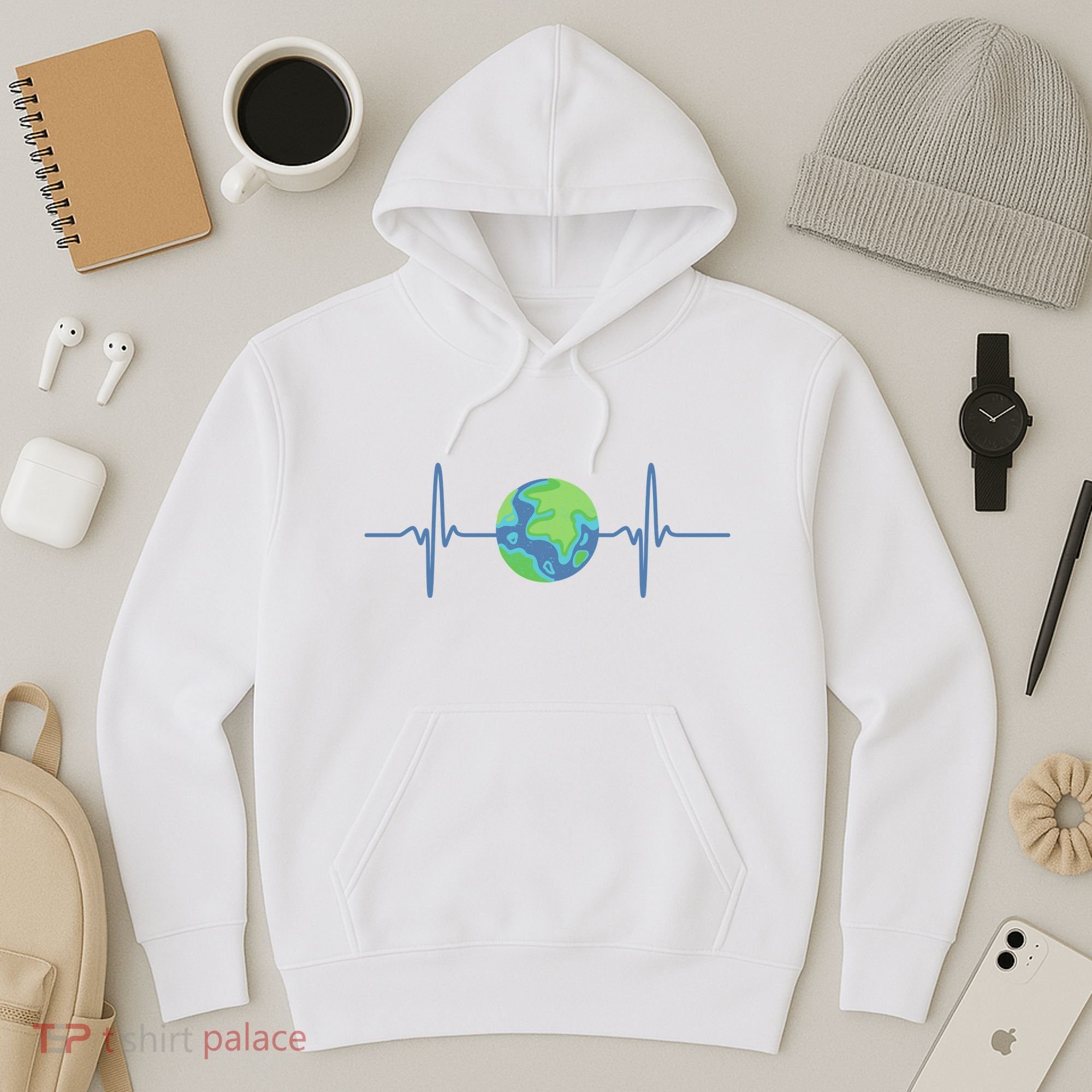 Earth Day Heartbeat Hoodie