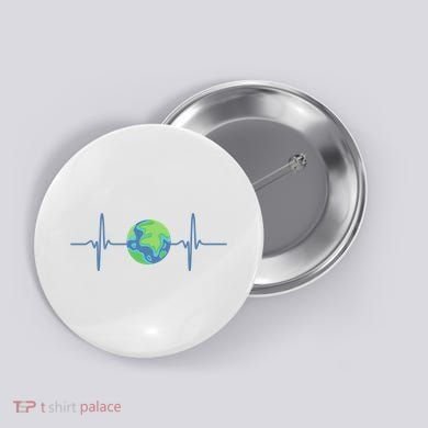 Earth Day Heartbeat Button