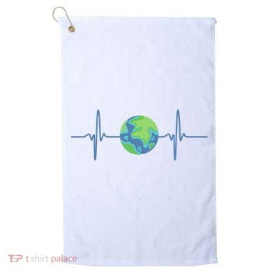 Earth Day Heartbeat Golf Towel