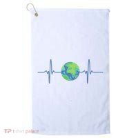 Earth Day Heartbeat Golf Towel thumb 0