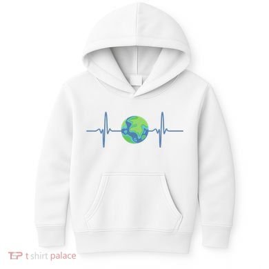 Earth Day Heartbeat Kids Hoodie