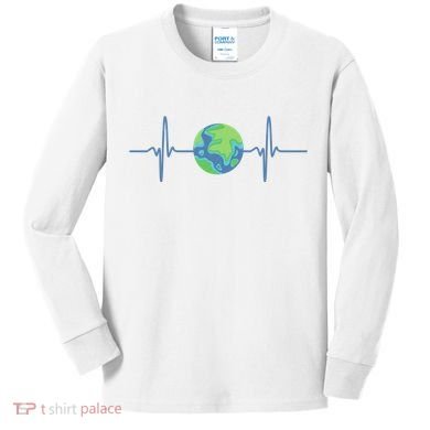 Earth Day Heartbeat Kids Long Sleeve Shirt