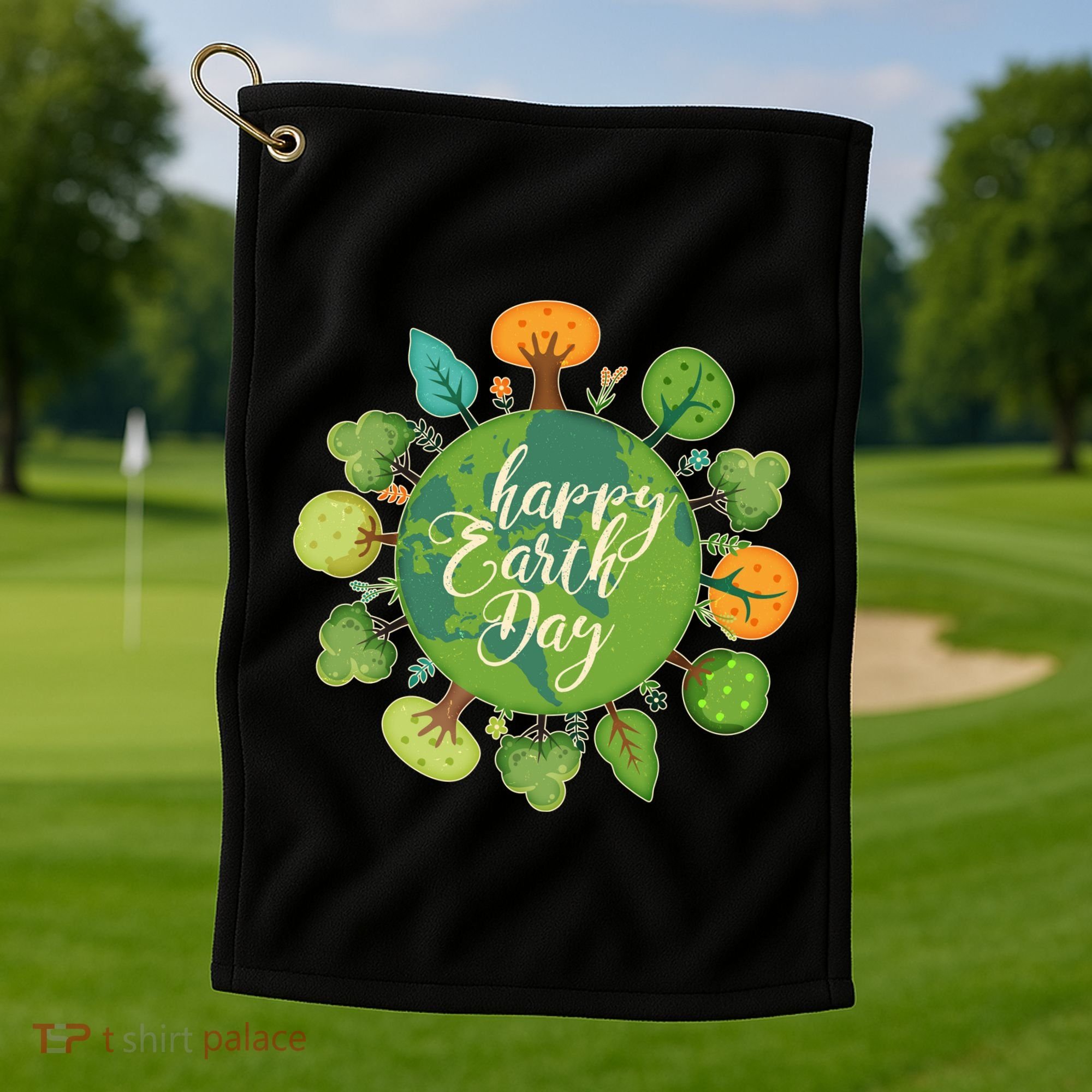 Earth Day Happy Earth Day Trees Golf Towel