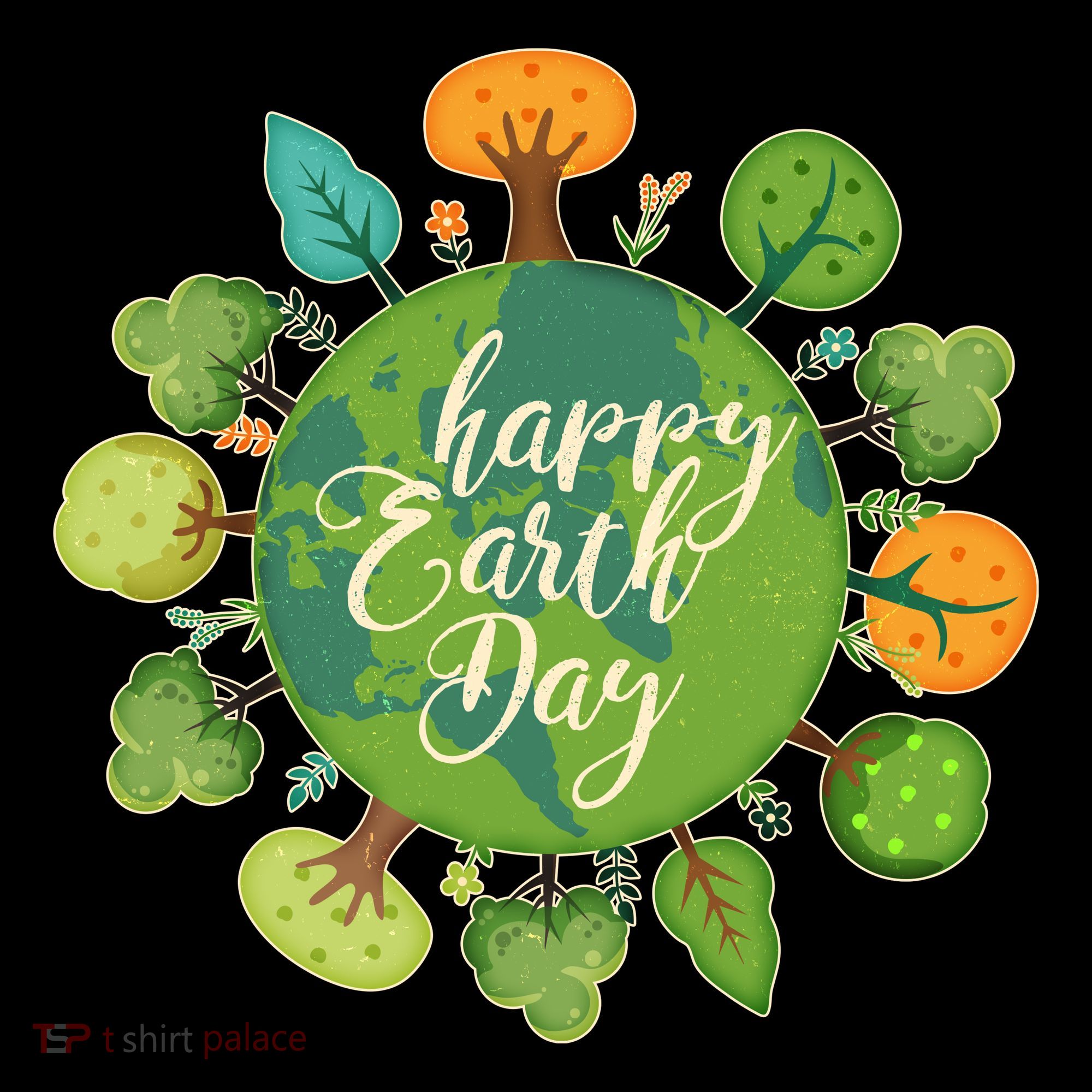 Earth Day Happy Earth Day Trees Kids Long Sleeve Shirt