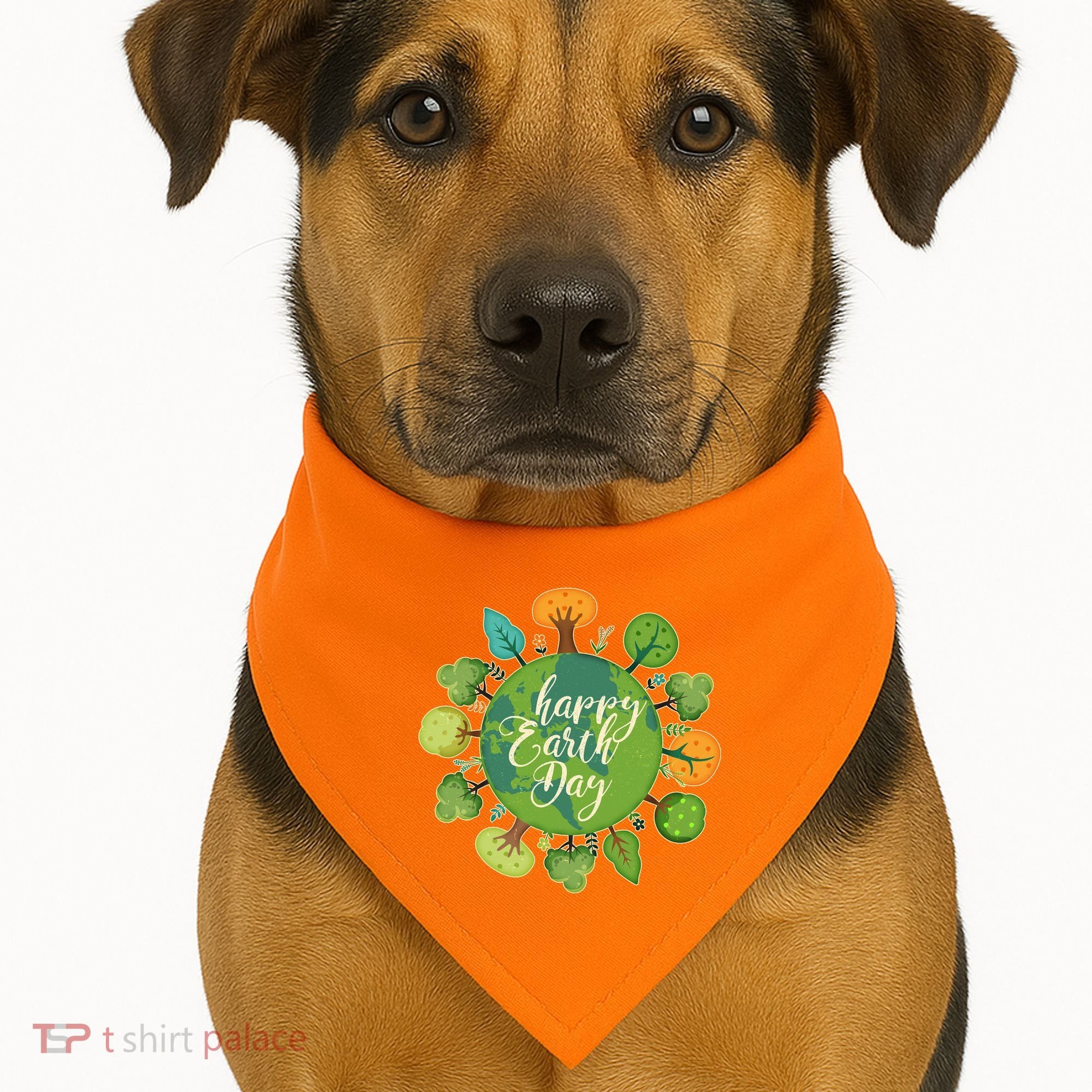 Earth Day Happy Earth Day Trees USA-Made Doggie Bandana