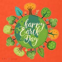 Earth Day Happy Earth Day Trees Button thumb 1